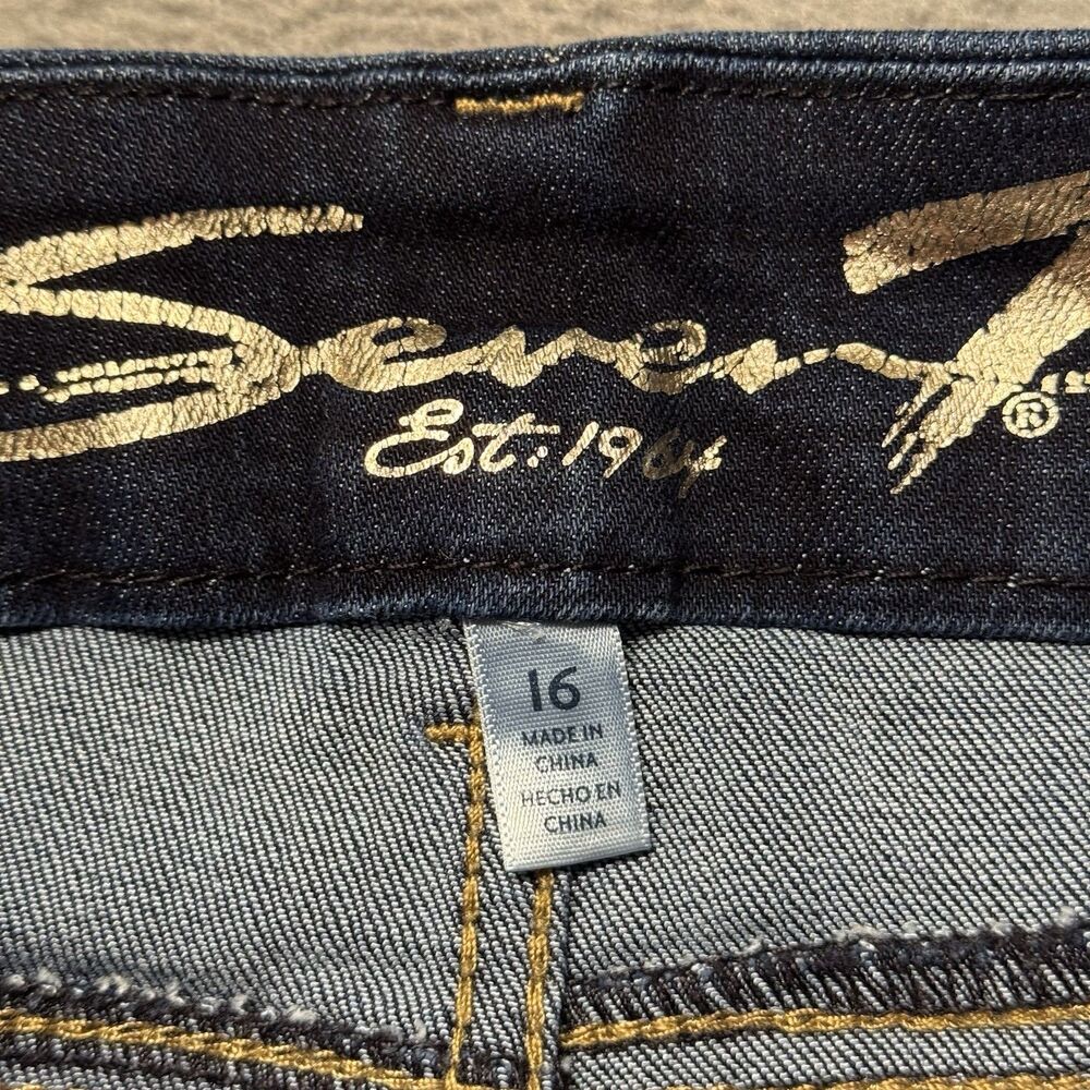 Seven7 Womens 16 High Rise Skinny Jeans Blue Dark Wash Stretch Tummyless EUC - Picture 8 of 14